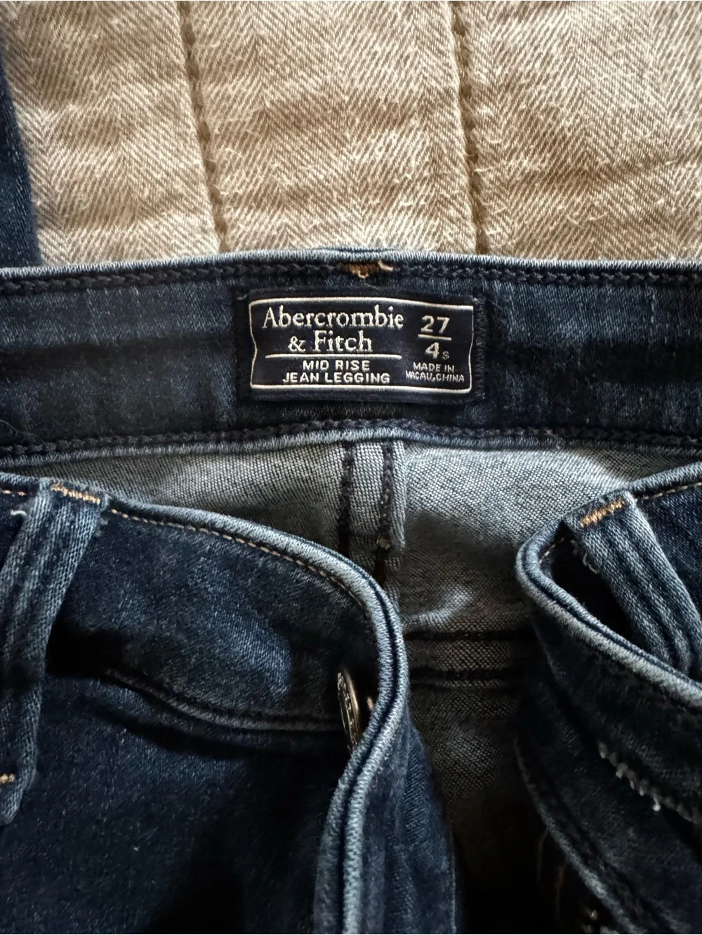 Abercrombie & Fitch Dark Indigo Mid Rise Jean Legging